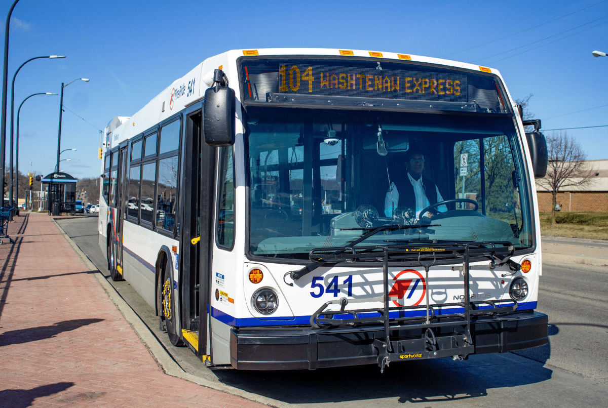 bus parked at bus stop